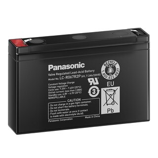 PANASONIC LC-R067R2P 6V 7,2Ah AGM supply battery --> alternative: 8000197 AIR-PB 6-7,2