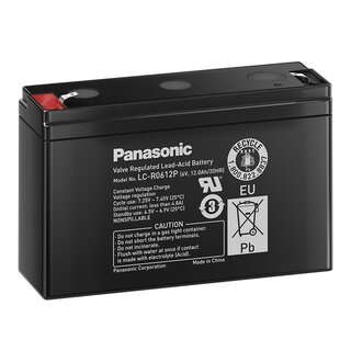 PANASONIC LC-R0612P 6V 12Ah AGM supply battery --> alternative: 8000198 AIR-PB 6-12