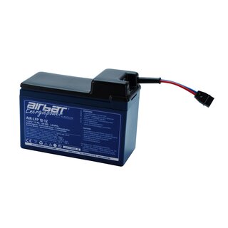AIRBATT Energiepower AIR-LFP 12-12 12V 12Ah LiFePO4 Supply Battery pole cover with 10A-fuse and MPX-connector (Coupling) front