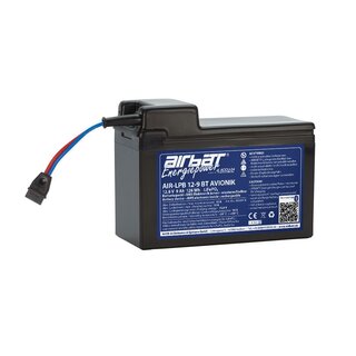 AIRBATT Energiepower AIR-LPB 12-9 BT AVIONIC 12V 9Ah LiFePO4 avionic battery pole cover with 10A-fuse and MPX-connector (Coupling) front