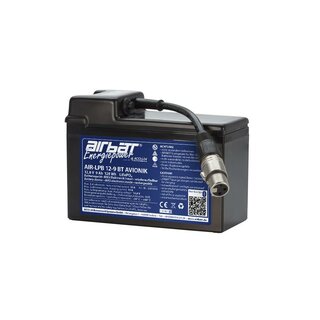 AIRBATT Energiepower AIR-LPB 12-9 BT AVIONIC 12V 9Ah LiFePO4 avionic battery pole cover with 10A-fuse and XLR-connector (Coupling) over middle
