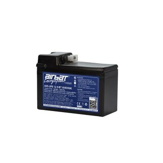 AIRBATT Energiepower AIR-LPB 12-9 BT AVIONIC 12V 9Ah LiFePO4 avionic battery pole cover with 10A-fuse and Tyco-connector (Plug) over middle