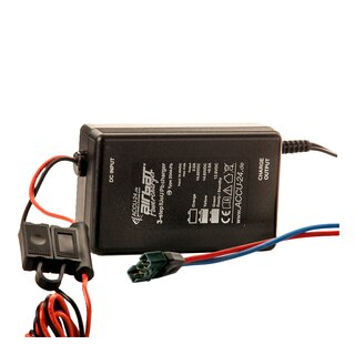 AIRBATT Powercharger 2544 12 V/12V DC/DC 2,0A - PB/LiFePO4-Ladegert mit Polklemmen (Eingang) und MPX (Ausgang)