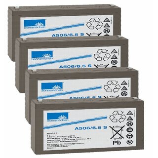 EXIDE SONNENSCHEIN lead/gel Dryfit A506/6.5S 6V 6.5Ah (pack of 4) for self-made ASH 25 wing battery
