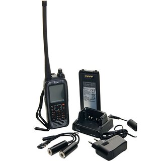ICOM IC-A25NE VHF handheld radio (NAV & COM channels) with GPS receiver and Bluetooth