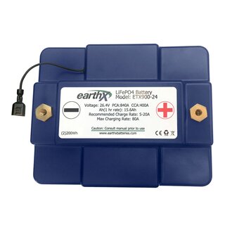 EarthX ETX900-24 24V 15,6Ah LiFePO4 starter battery