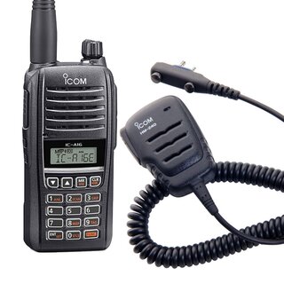 ICOM Bundle IC-A16E bestehend aus Handflugfunkgert IC-A16E 8,33/25kHz VHF (COM) + HM-240 Lautsprecher-Mikrofon