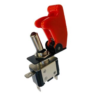AIRBATT Toggle switch with protection flap, LED Red 12V 20A