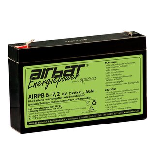 AIRBATT Energiepower AIR-PB 6-7,2 6V 7,2Ah VRLA/AGM avionic battery