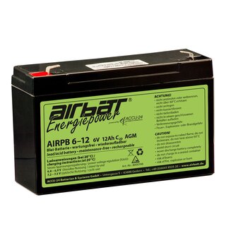 AIRBATT Energiepower AIR-PB 6-12 6V 12Ah AGM Avionikbatterie
