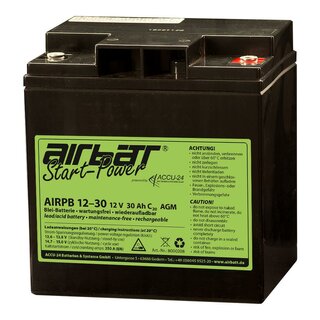 AIRBATT Start-Power AIR-PB 12-30 12V 30Ah AGM Starterbatterie & Versorgungsbatterie