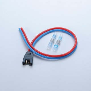 MULTIPLEX MPX - Stecker mit Kabel 30 cm 2,5 mm inkl. 2 Schrumpfverbinder blau
