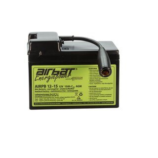 AIRBATT Energiepower AIR-PB 12-15 12V 15Ah cycle-resistant VRLA/AGM avionic battery  pole cover with 10A-fuse and car-Plug over middle